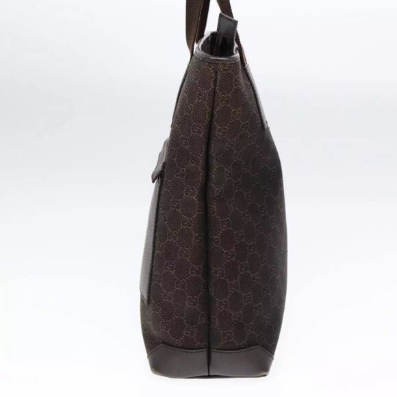 GUCCI GG Canvas Tote Bag Outlet Brown Silver 180450 Auth - Picture 8 of 16